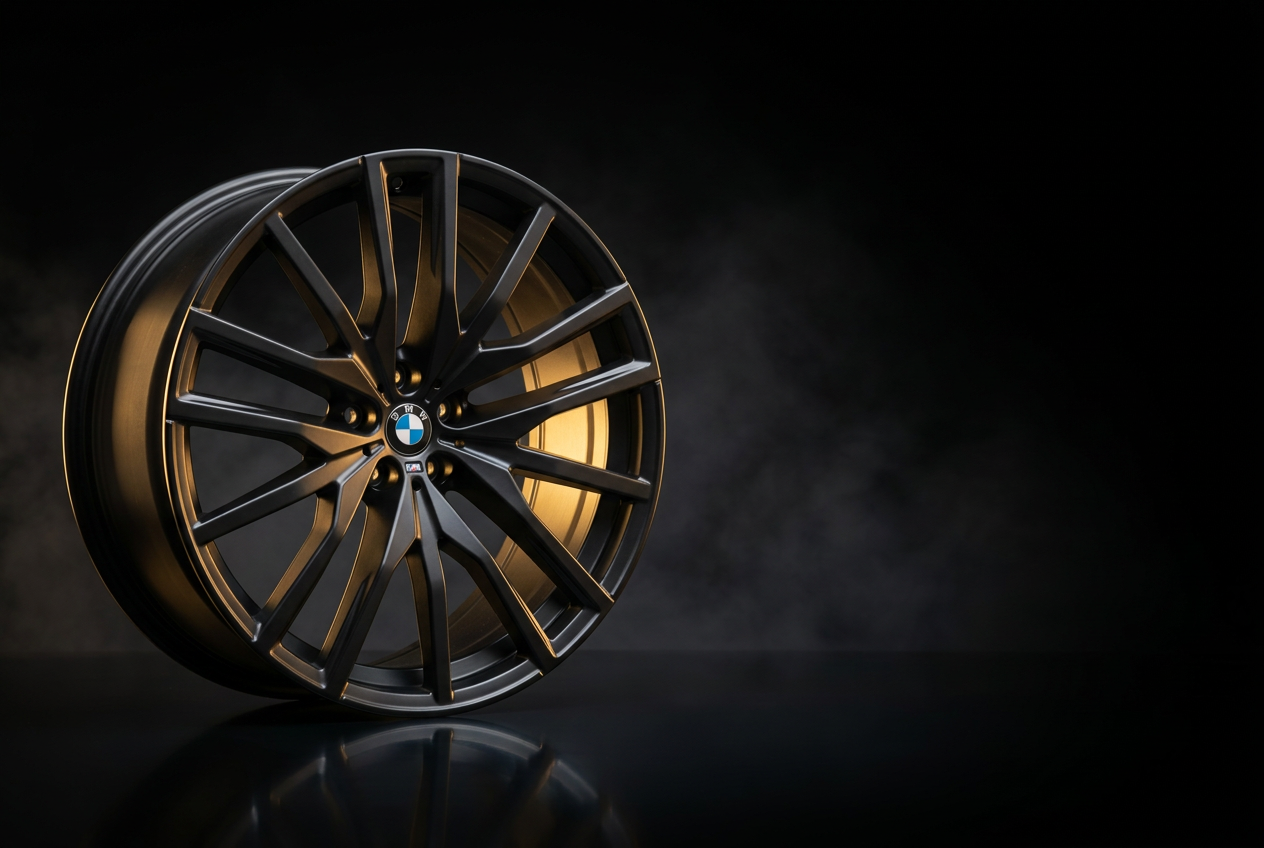 Detail van een premium velg in studiolicht